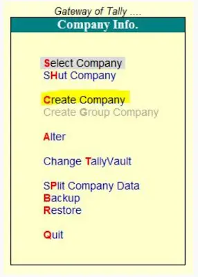 Tally टैली में कंपनी क्या है? Tally company बनाने के steps